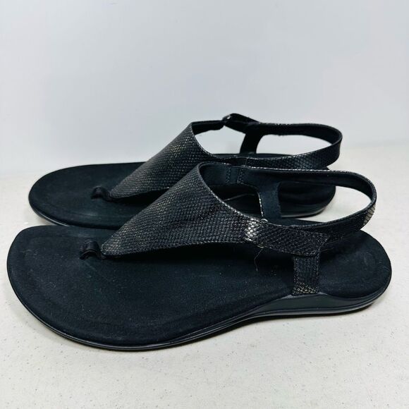 Abeo Beth Black Ankle Strap Thong Sandals Women's 12 N - Picture 4 of 8